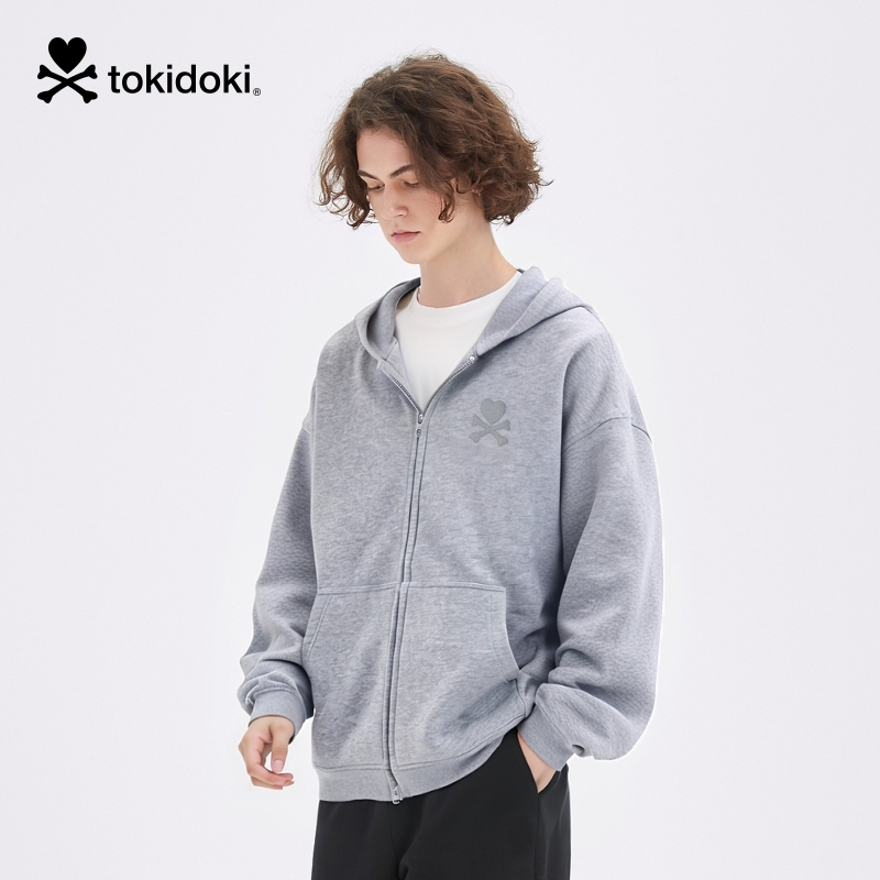 tokidoki2025秋季新款阔版细闪拉链外套男女同款情侣上衣