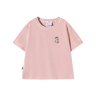 tokidoki拼色领短袖女款t恤夏季2024新款独角兽上衣白色休闲简约