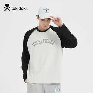 2024新款 撞色男女夏季 宽松休闲 插肩袖 tokidoki腰果花字母长袖