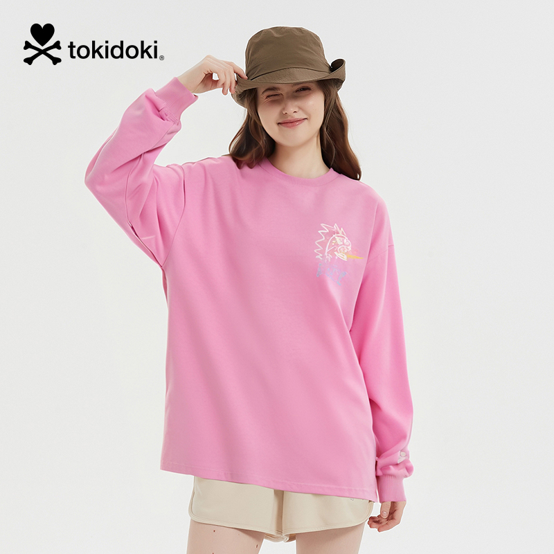 tokidoki潮牌2025春季新款涂鸦水洗长袖T恤男女同款情侣上衣