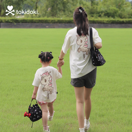 【夏季亲子装】tokidoki后背独角兽印花t恤一家三四口出游上衣