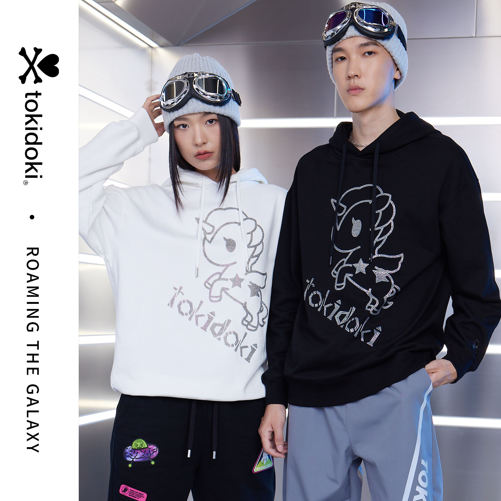 烫钻tokidoki趣味新款连帽卫衣