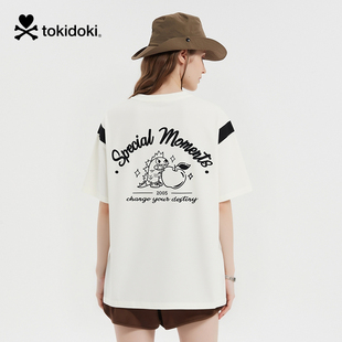 tokidoki2025夏季新款水果印花拼色短袖T恤男女同款情侣上衣