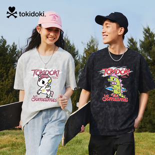 tokidoki潮牌26春夏新品斑驳印花宽版短袖T恤男女情侣纯棉上衣