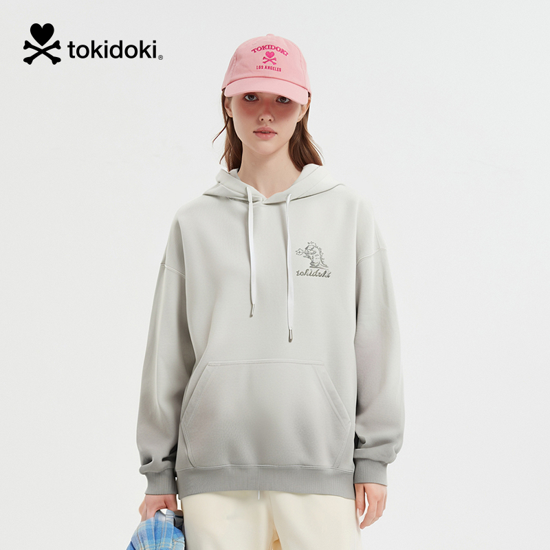 tokidoki潮牌2025春季新款绣花吊染带帽卫衣男女同款上衣情侣