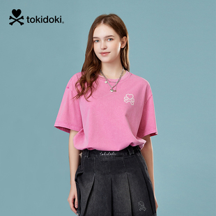 tokidoki2026夏季新款趣味感卡通斑驳印花短袖T恤男女情侣款上衣