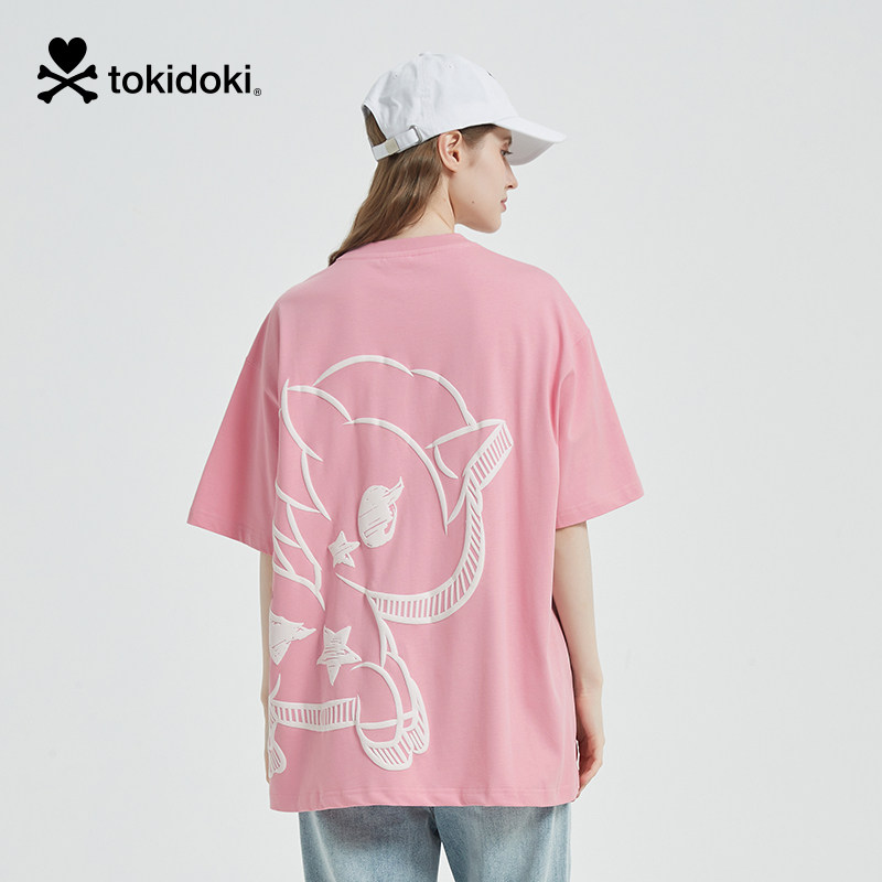 tokidoki潮牌手绘独角兽可爱小清新短袖男女夏季新款圆领宽松T恤