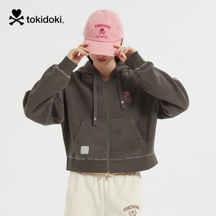 时尚 秋冬女款 保暖卫衣 拉链外套2024新款 tokidoki淘奇多奇薄绒短款
