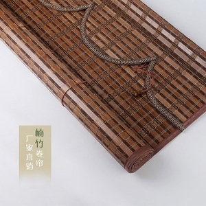复古遮阳百叶窗商场竹帘中式卷帘成品免打孔仿古禅意窗帘拉绳