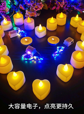 烛台电子蜡烛烛光晚餐diy台灯摆件LED生日七彩电子灯家居节日