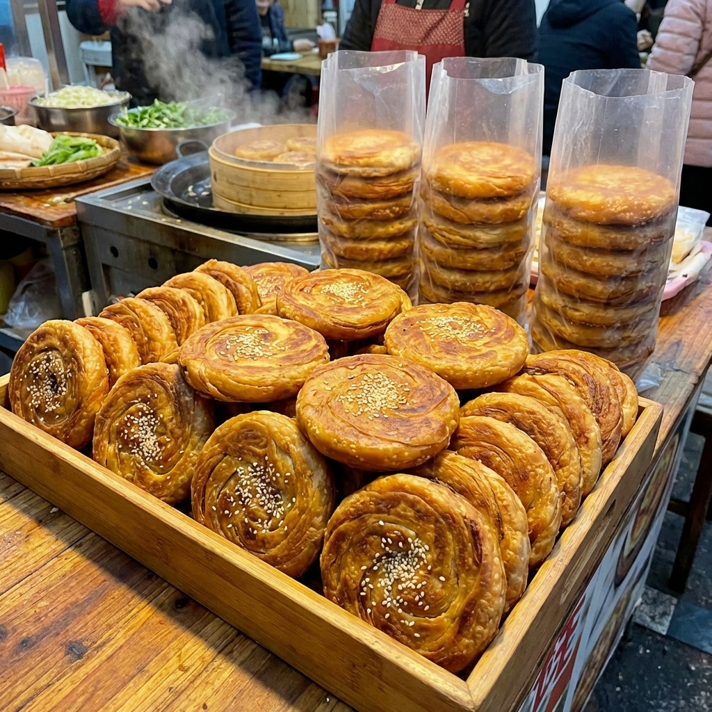 军屯锅盔香辣牛肉饼蒸煮食品家用上班族速食方便加热儿童营养馅饼