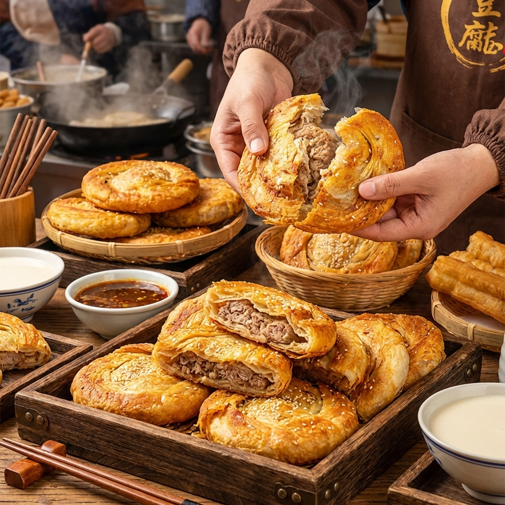 军屯锅盔香辣牛肉饼儿童家用蒸煮食品方便加热营养速食上班族速食