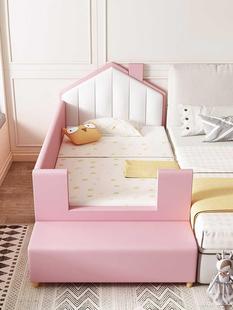小房子儿童床男孩单人床带护栏床边加宽床女孩软包婴儿床拼接大床