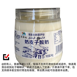 新疆伊犁奶皮子酸奶霍城县苏坦牧奶制品小罐杯装特产礼品240g包邮