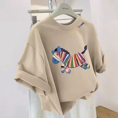 奥特莱斯~品牌折扣外贸专柜撤回2026男女短袖t恤百搭印花ins上衣