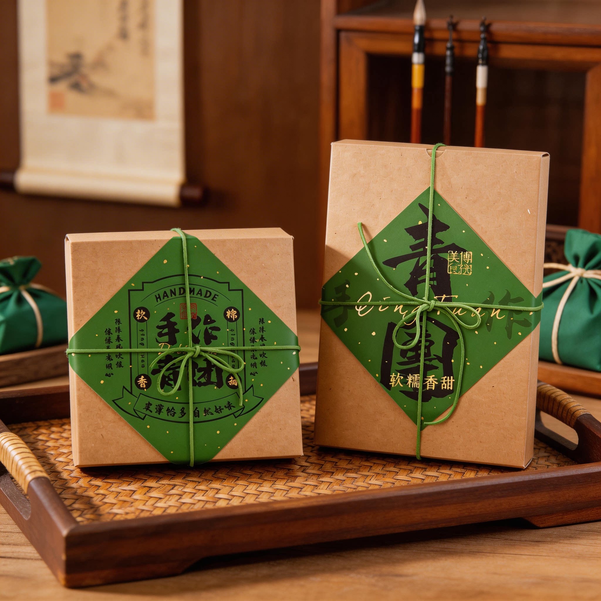 2026新款青团包装盒复古中式清明果食品高档一次性打包礼盒春日盒