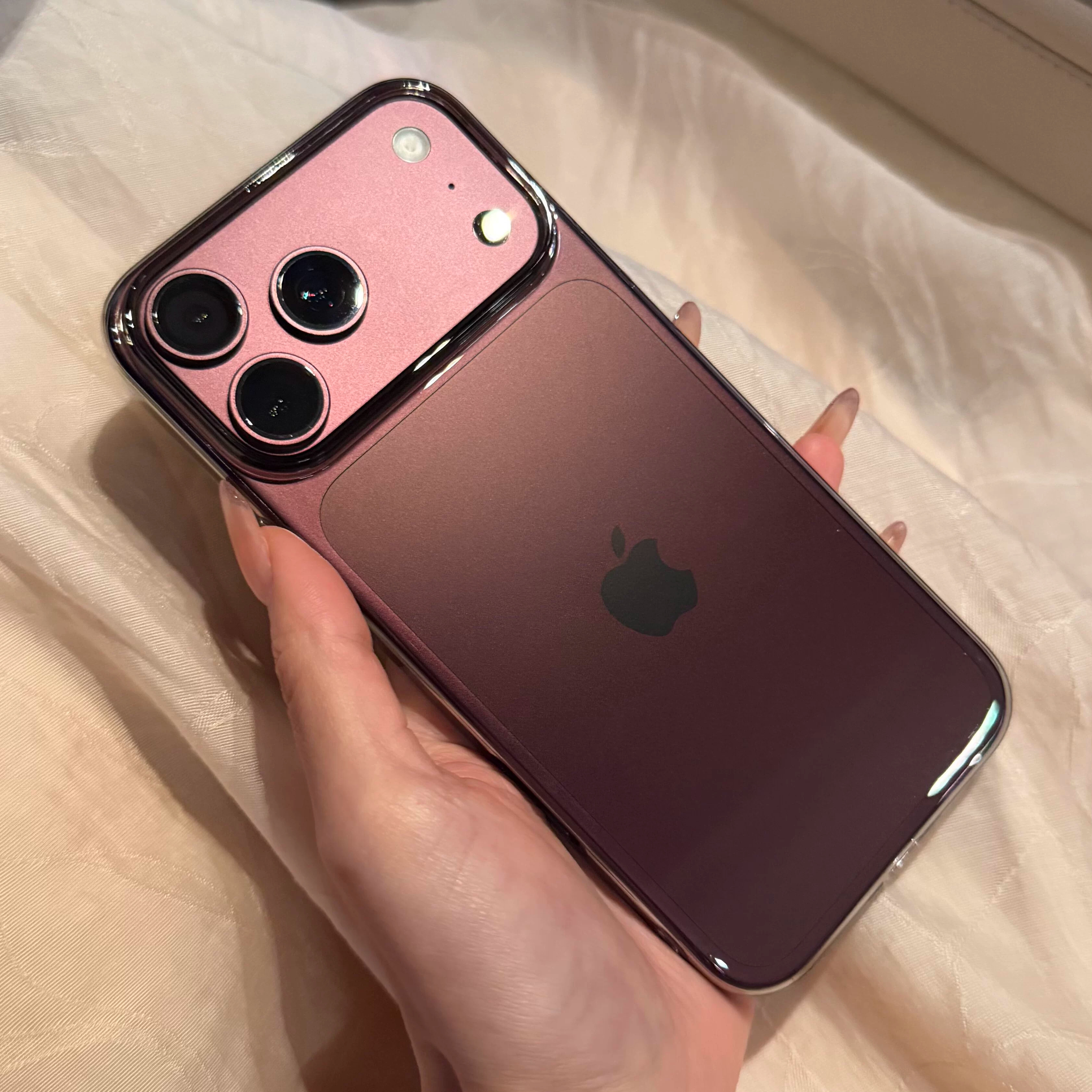适用苹果18promax手机壳新款iPhone18pro透黑大孔16全包15防摔17promax巨好看17小众高级感网红17pro透明套外
