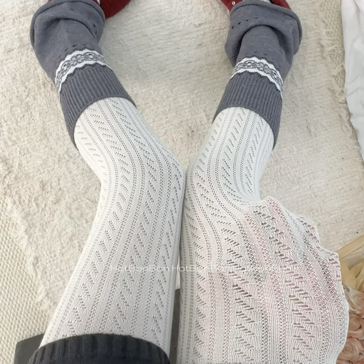 镂空斜纹少女jk针织连裤袜