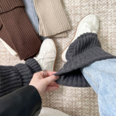 BON 韩国东大门老板娘同款 灰袜套辣妹宽松纯色腿套日系少女堆堆袜