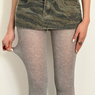 雷系灰色平板打底袜高弹微透直角跟连裤 BON miu风格 款 袜百搭 四季