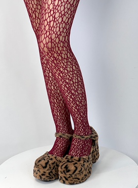 BON 彩色镂空性感辣妹网袜复古亚文化千禧Y2K多巴胺穿搭紫色丝袜