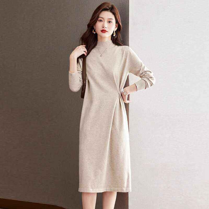 配大衣中长款毛衣裙女秋冬季2026新款气质显瘦毛毛针织内搭连衣裙,女装/女士精品,大码半身裙,淘宝优惠券,粉丝福利购,淘宝优惠卷