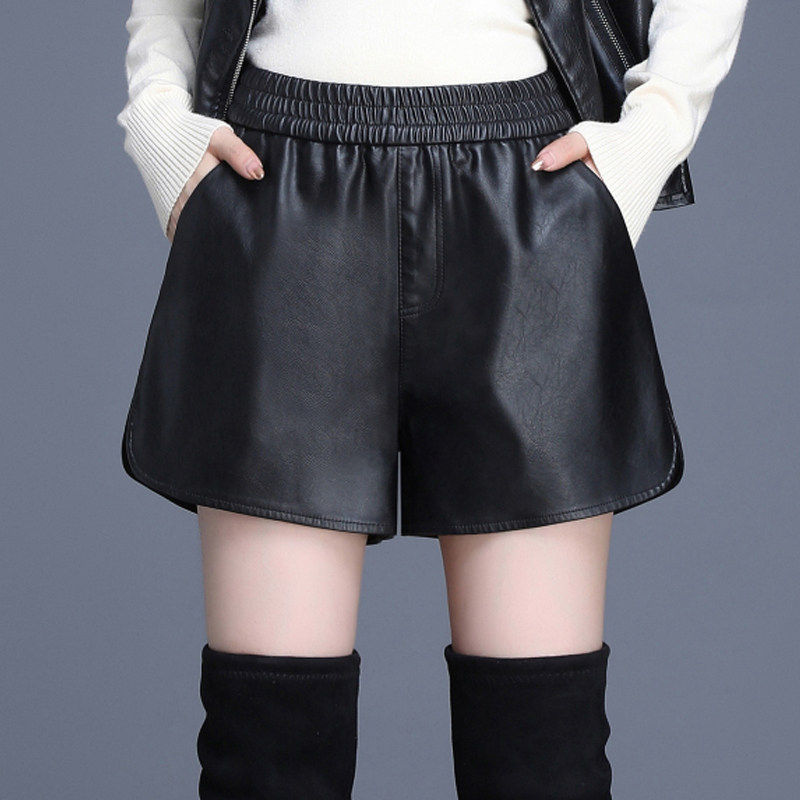 皮短裤女2026春季新款pu皮裤高腰显瘦阔腿裤时尚宽松大码外穿靴裤,女装/女士精品,大码裤装,淘宝优惠券,粉丝福利购,淘宝优惠卷