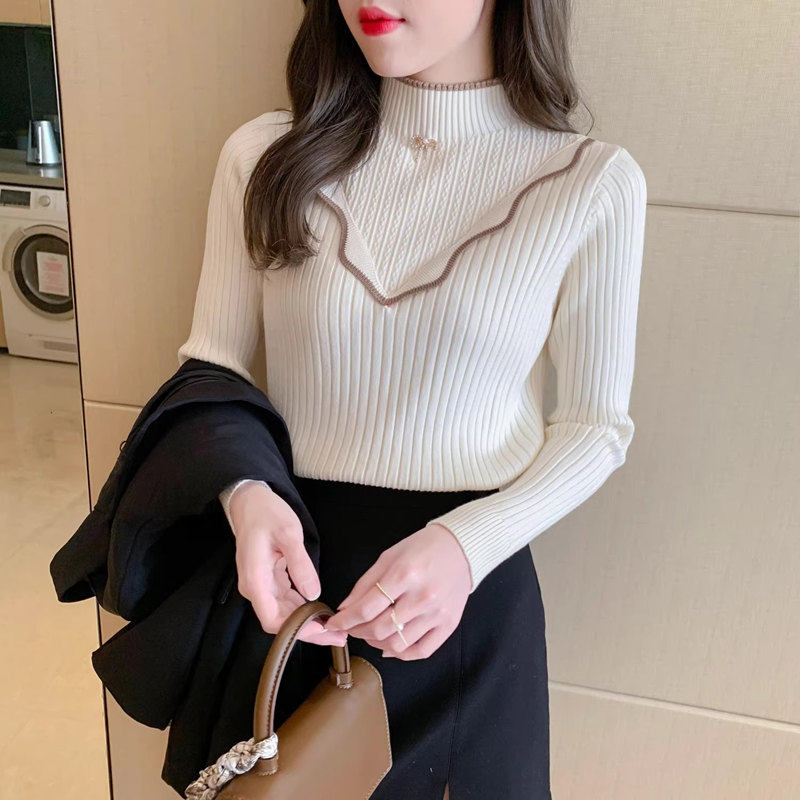 加厚一体绒毛衣女士秋冬季新款加绒打底衫洋气内搭半高领保暖毛衣,女装/女士精品,大码内搭,淘宝优惠券,粉丝福利购,淘宝优惠卷