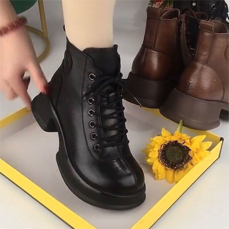 厚底系带黑色鞋厨房防滑鞋女