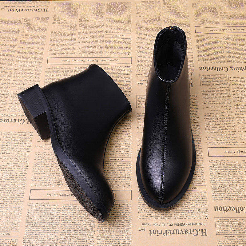 2026新款英伦风粗跟马丁靴 女秋冬加绒短靴韩版时尚拉链设计勃肯,女鞋,勃肯鞋/软木鞋,淘宝优惠券,粉丝福利购,淘宝优惠卷