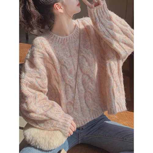 软糯麻花毛衣女秋冬季新款