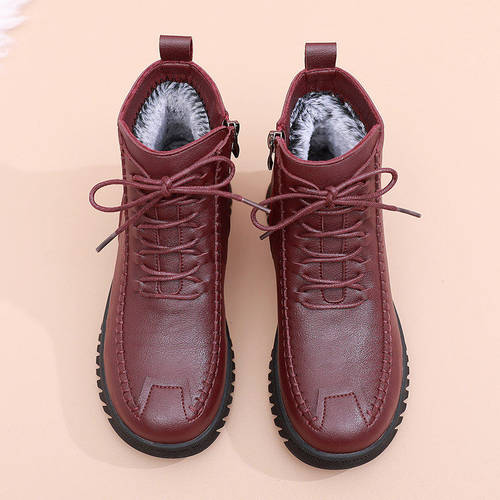 中老年加绒保暖短靴冬季妈妈棉鞋