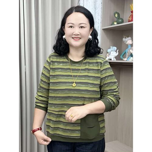 2026新款秋季条纹宽松圆领