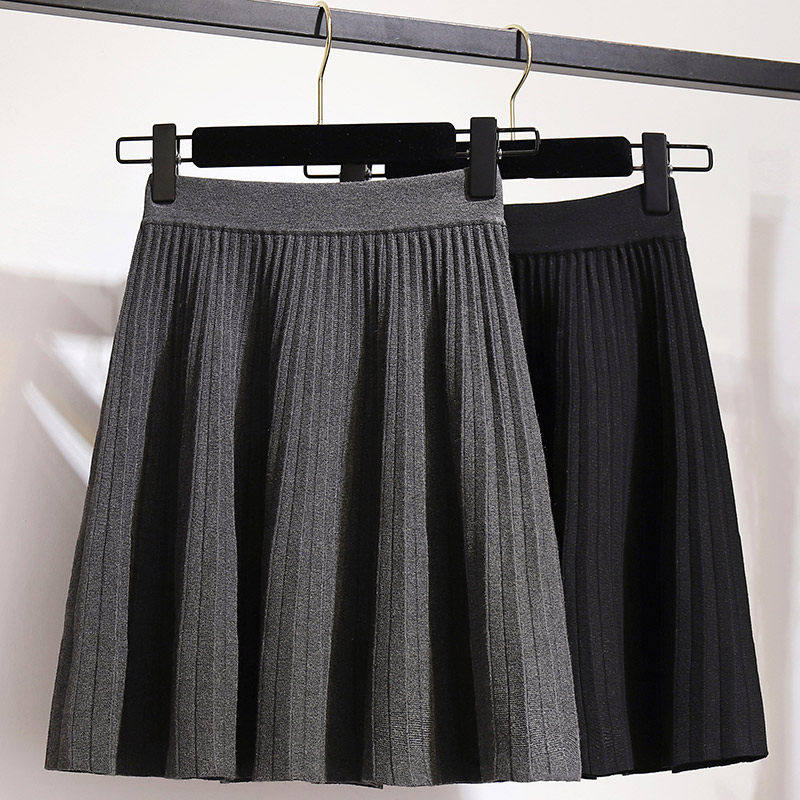 百褶裙女2026冬季新款高腰半身裙针织短裙显瘦a字裙短款裙子伞裙,女装/女士精品,大码半身裙,淘宝优惠券,粉丝福利购,淘宝优惠卷