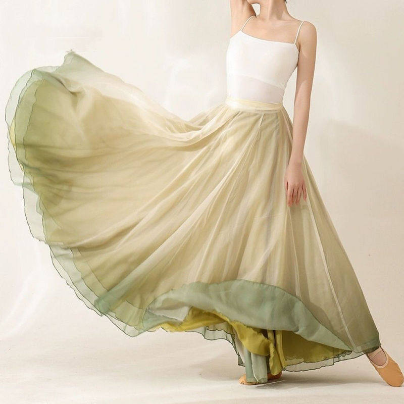 渐变大裙摆半身裙2025夏季新款古典舞长裙广场舞雪纺裙飘逸练功服,女装/女士精品,大码半身裙,淘宝优惠券,粉丝福利购,淘宝优惠卷