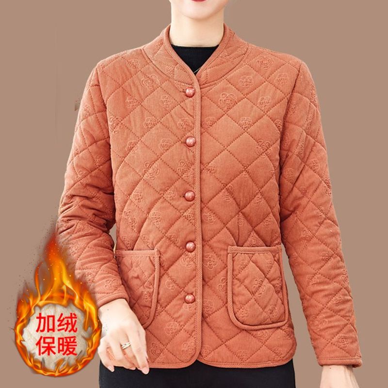 中老年防寒加厚棉服外套妈妈装