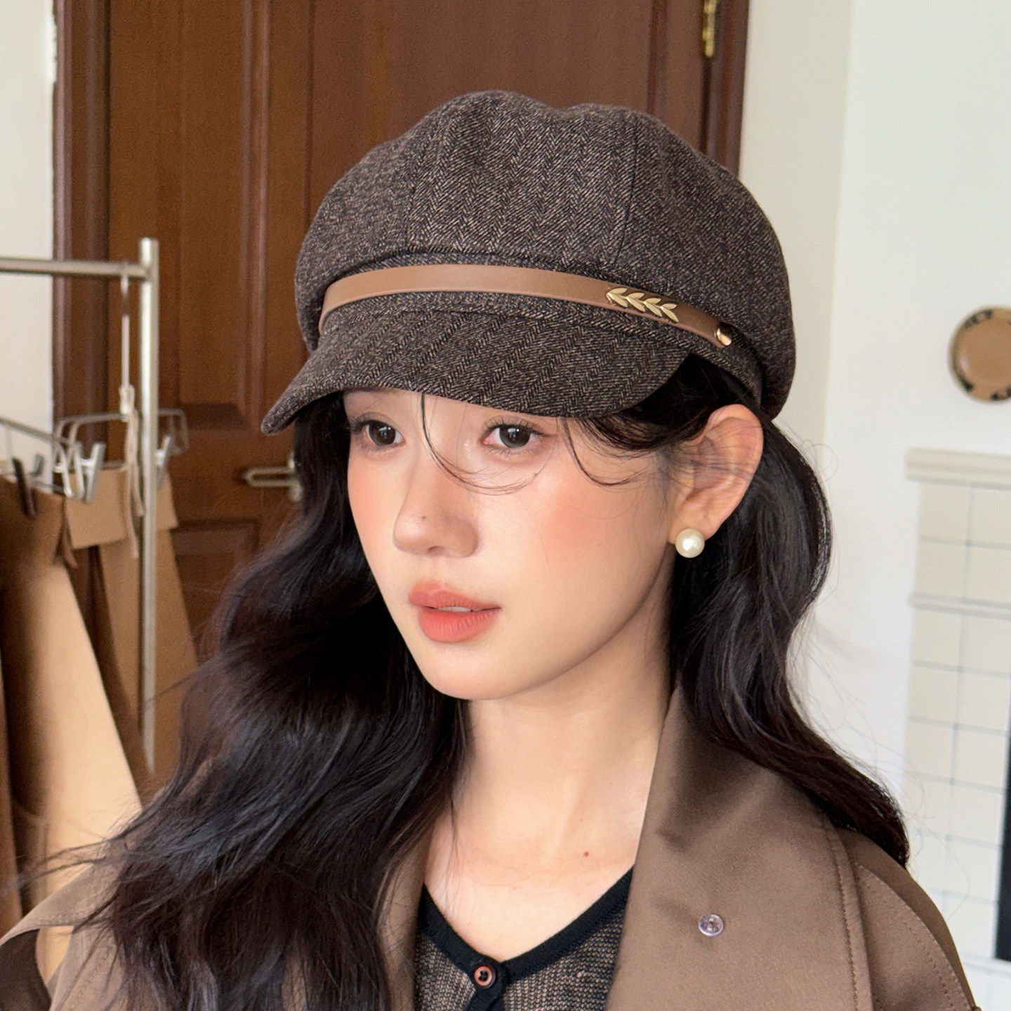 气质小香风八角帽女高级感复古麦穗标贝雷帽文艺百搭宽檐报童帽子,服饰配件/皮带/帽子/围巾,帽子,淘宝优惠券,粉丝福利购,淘宝优惠卷