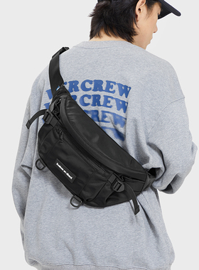 日系运动斜挎包男包潮夏天白色大容量胸包单肩包背包腰包男生包包