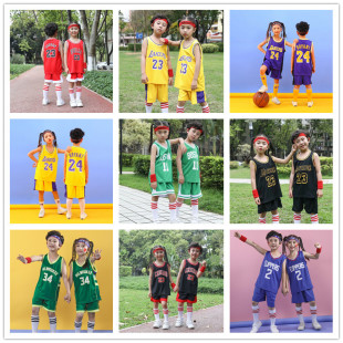 童勇士篮网湖人公牛骑士猛龙队夏季中小学生套装篮球服球衣