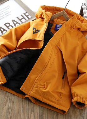 儿童装男童冬装夹棉棉服2025新款中大童棉袄冬季男孩加厚棉衣外套