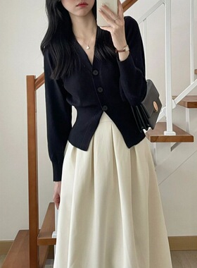 法式桔梗气质名媛感盐系秋季套装裙半身裙两件套连衣裙女春秋