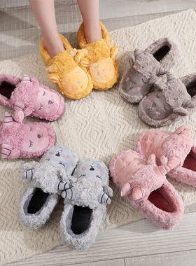 亲子棉鞋冬季母女卡通可爱儿童包根棉拖鞋男童室内家居防滑女童鞋