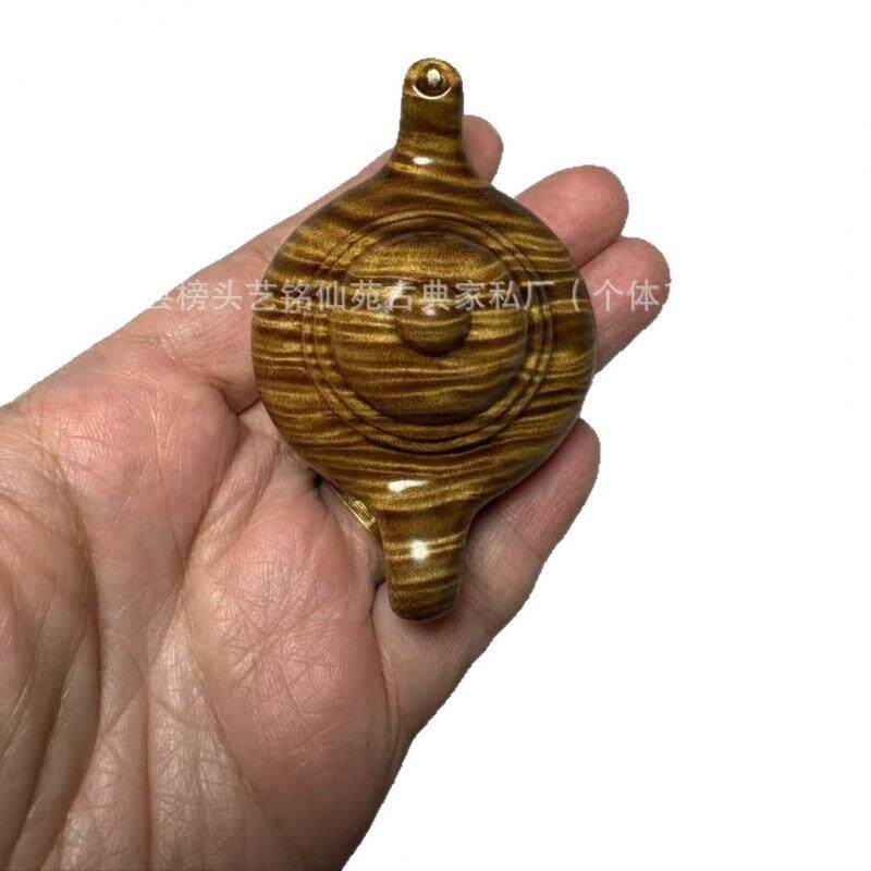 新款金丝楠木波纹把把壶手把件文玩摆件木质雕刻工艺品