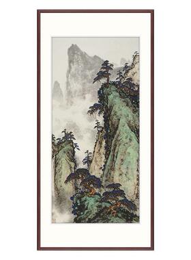 中式客厅玄关正对门挂画级感走廊过道落地画竖幅山水关山月的画