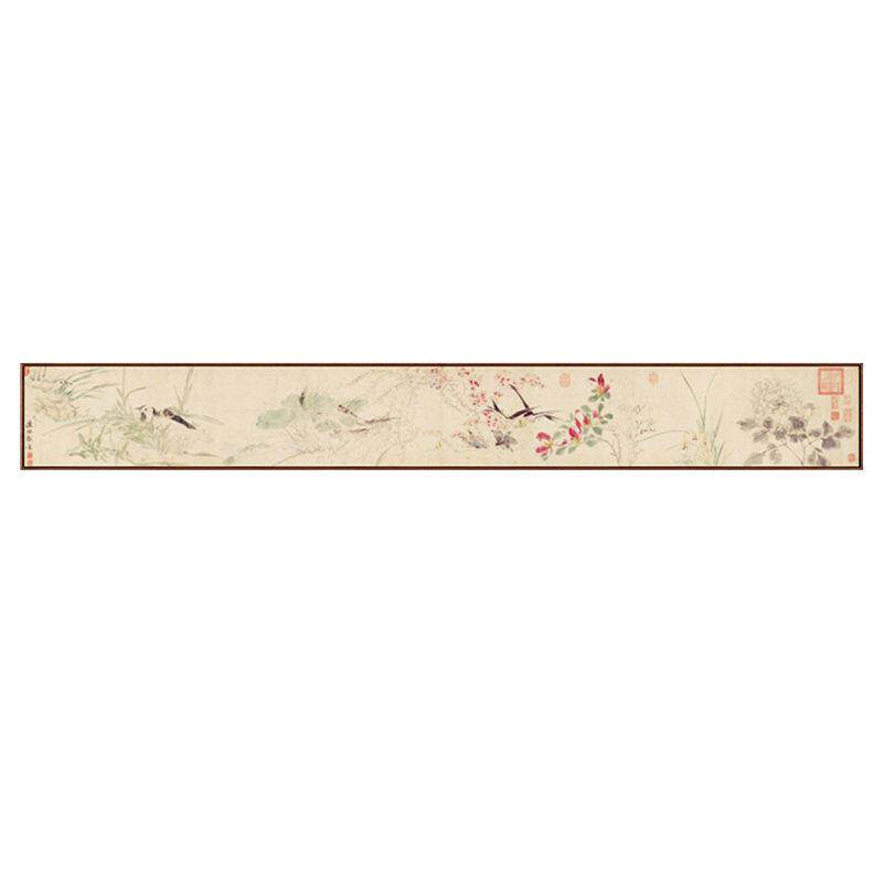 陈栝写生游戏图新中式卧室床头装饰画沙发背景墙横版中国风挂画