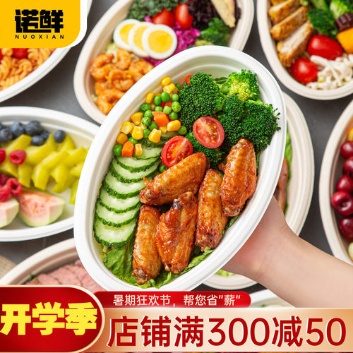 一次性椭圆直边碗水果沙拉意面碗