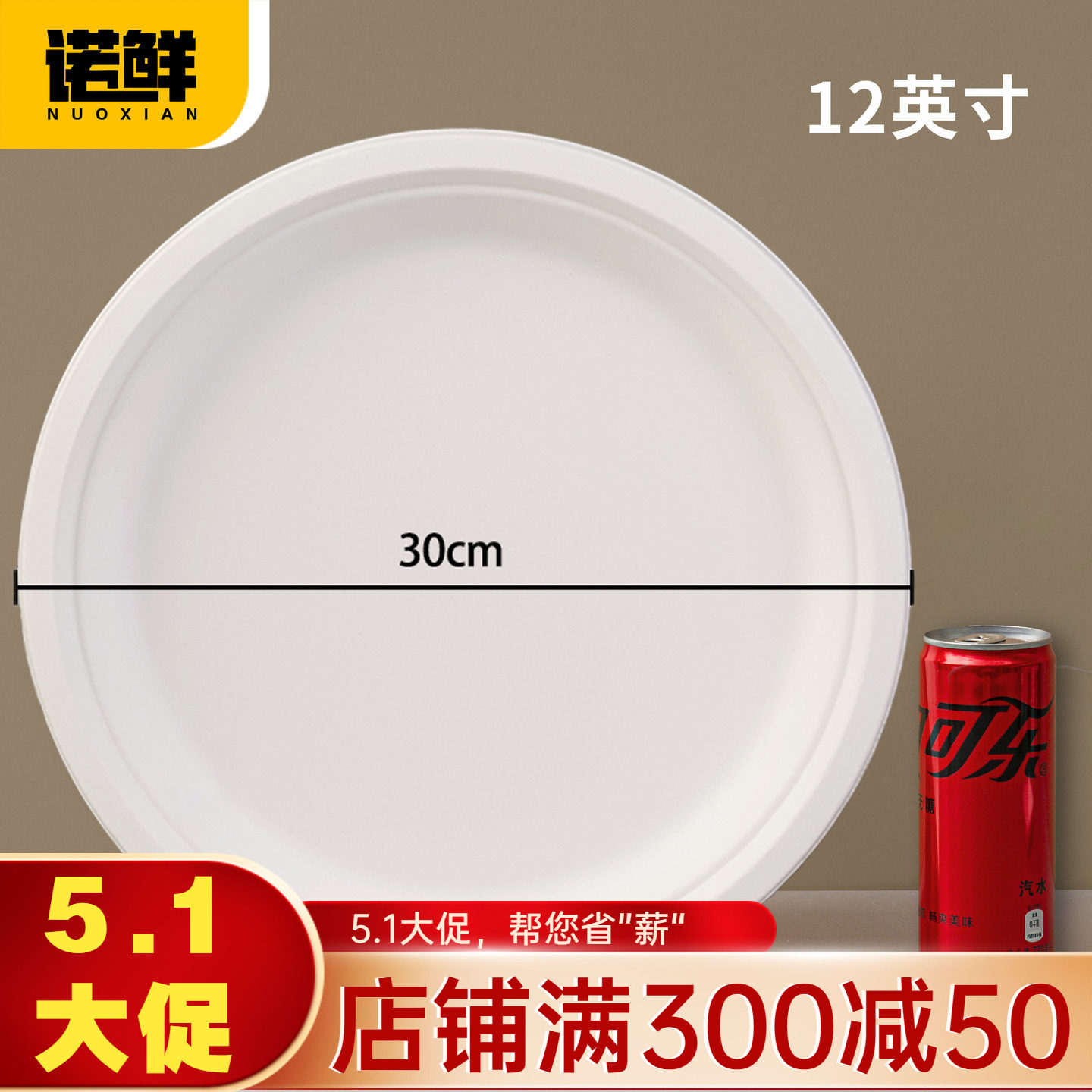 一次性纸盘子幼儿园手工DIY绘画画蛋糕烧烤餐盘纸碟子大纸盘12寸