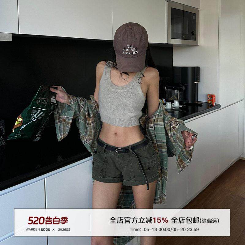 韩好甜WARDEN EDGE城市狩猎 低腰包臀短裤女夏复古多口袋休闲热裤