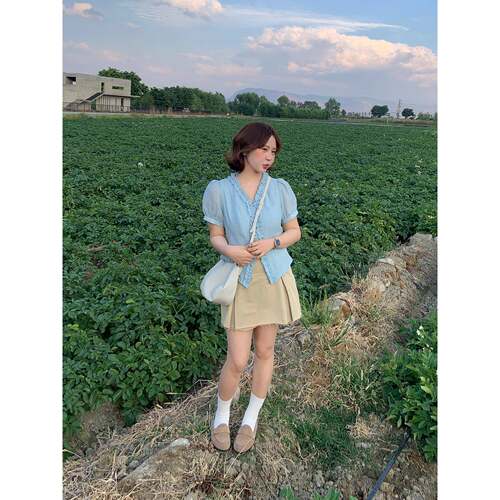 山山屿你【热浪甜心】微胖美式复古学院风百褶防走光底裙裤女夏季