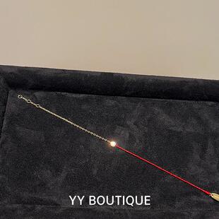 YYBOUTIQUE 小红绳手链本命年男女手绳新年礼物转运单钻纯银925